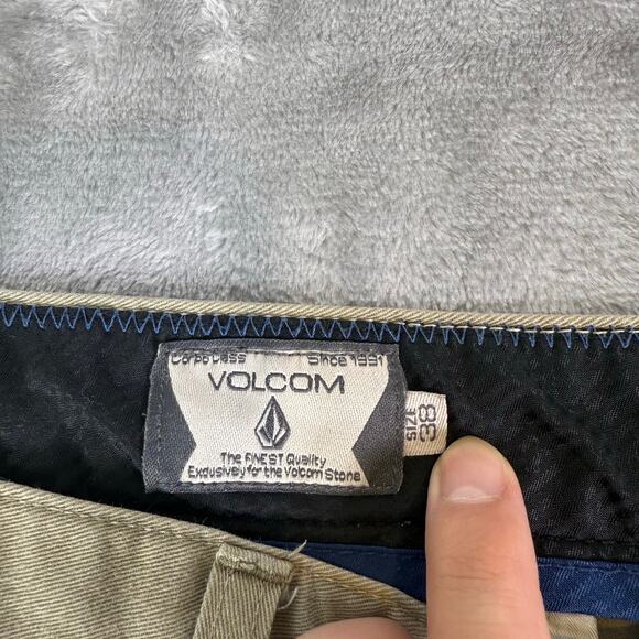 Volcom casual skater streetwear khaki chino pants mens 38x31 - Picture 3 of 8